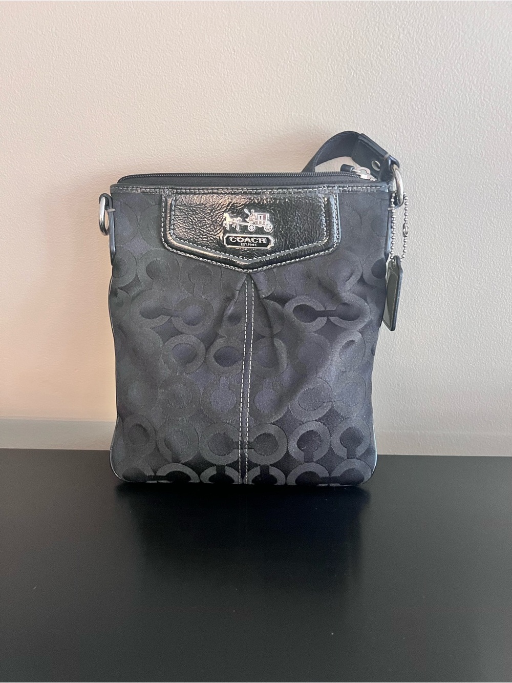 Coach Black Signature Messenger Crossbody Bag